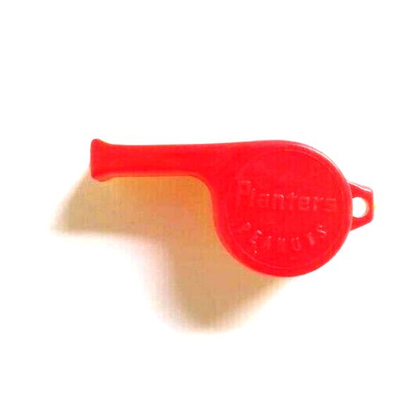 Mr Peanut Whistle Vintage 1950s Hard Plastic Embossed Planters Red & Yellow - Picture 2 of 4